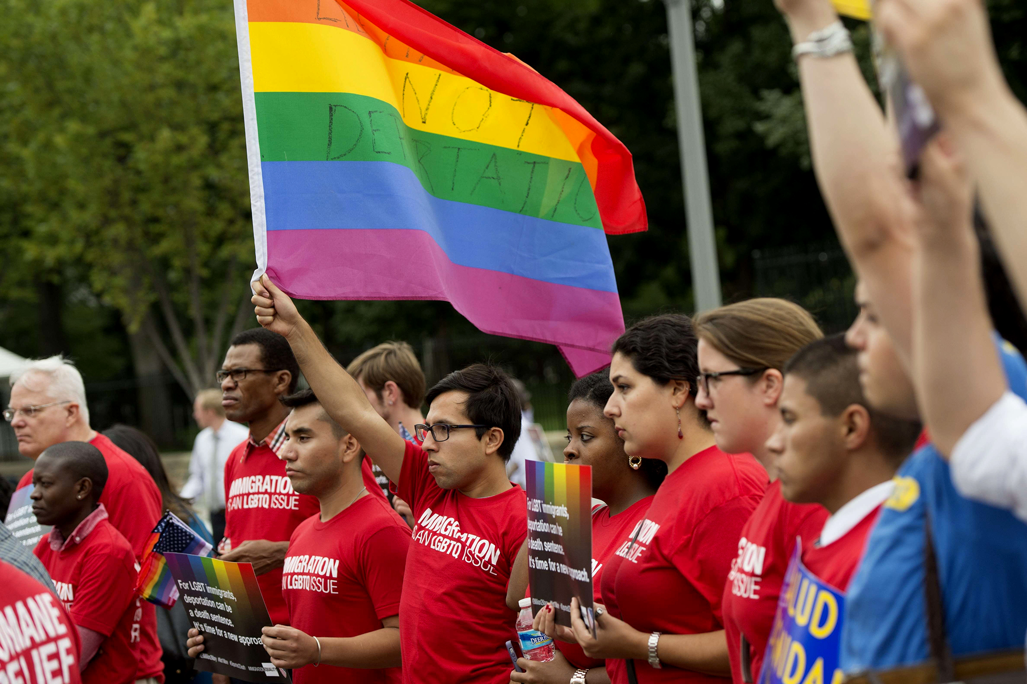 LGBT immigrants protest against 'death sentence' deportations