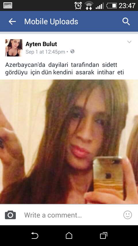 Next hate crime in Azerbaijan - transvestite person did suicide