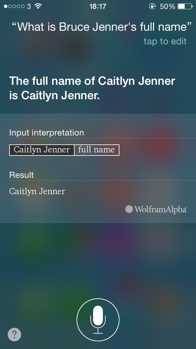 Siri is correcting anyone who uses Caitlyn Jenner’s old name